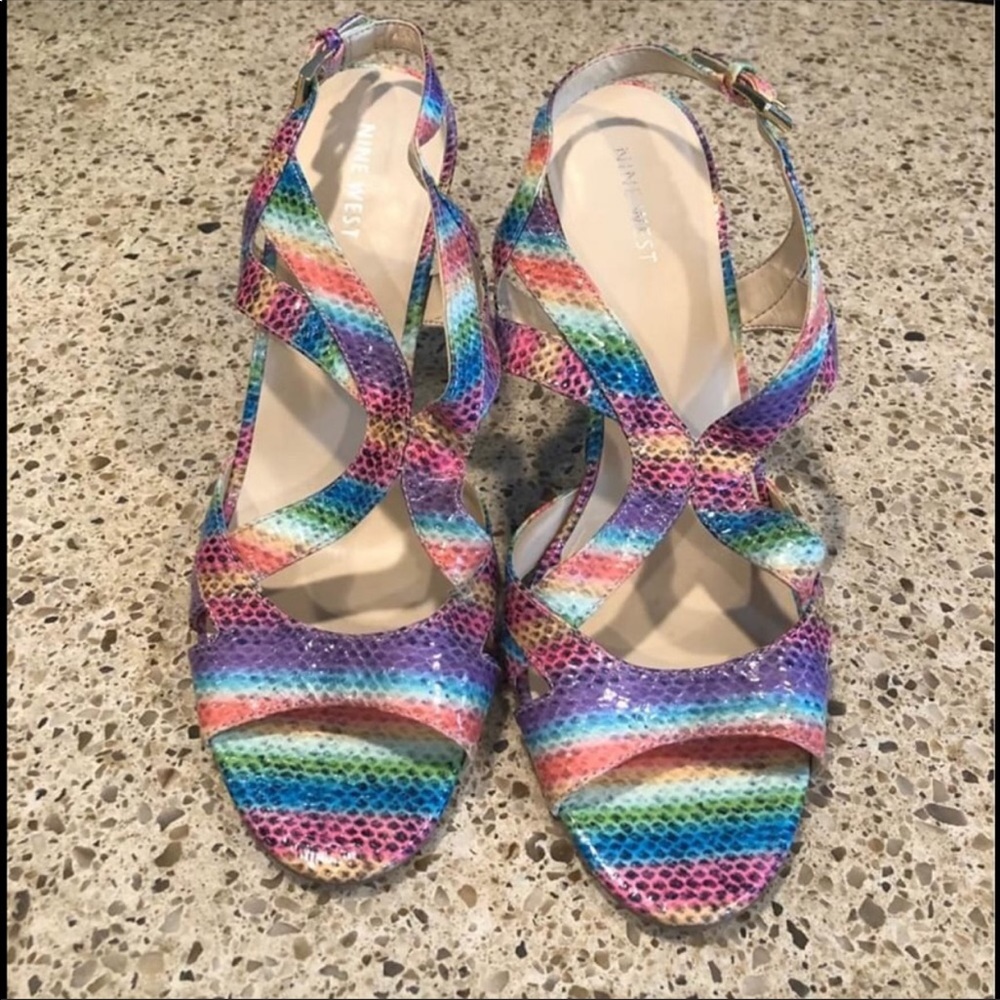Nine West Rainbow heels , size 10M